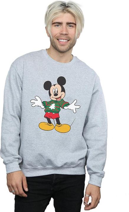 Actual product image Disney Mens Mickey Mouse Christmas Jumper Stroke Sweatshirt (M)