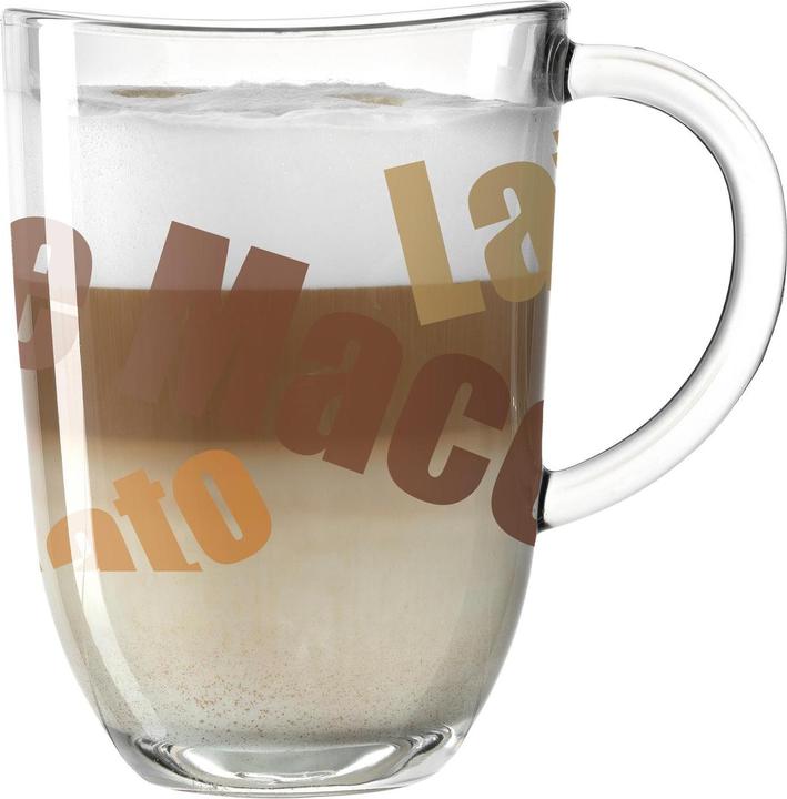 Produktbild Leonardo Latte Macchiato-Glas Napoli mit Text 3.8 dl, Transparent (380 ml, 1 x)