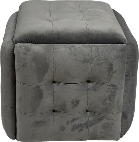 Produktbild Go Gift Puff-Transformator 5in1 - 5 Hocker in 1 Pouffe grauer Samt
