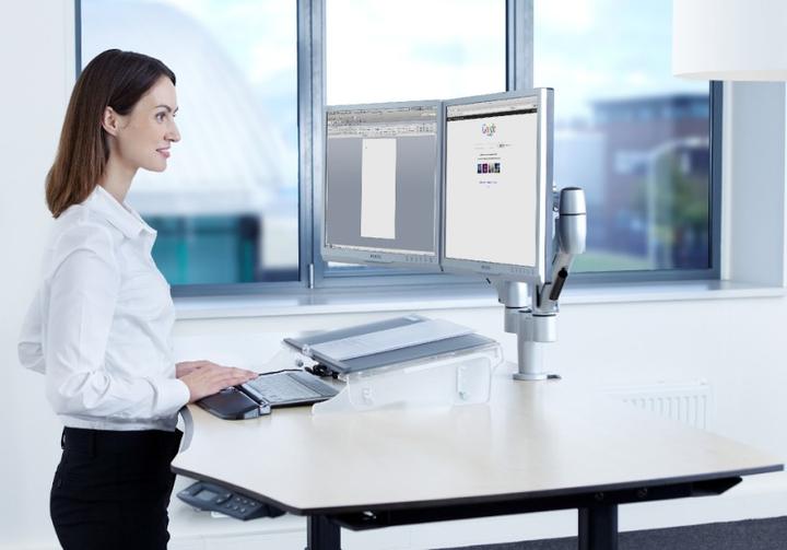 Produktbild Bakker Elkhuizen Space-arm, Dual Grommet VESA 75/100 (Tisch, 19")