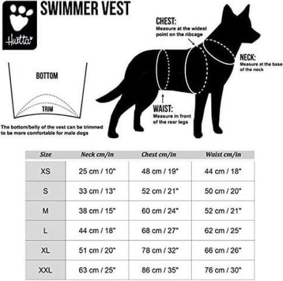 Actual product image Hurtta Swimmer Vest, orange, size L (L, Dog coat)