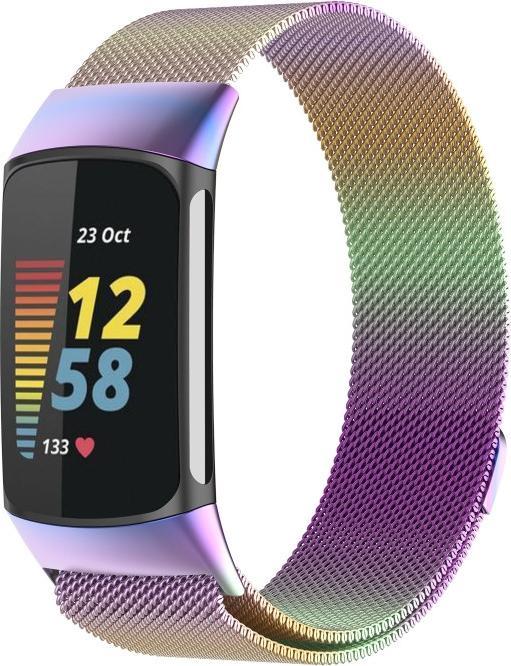 Image du produit Cover-Discount Fitbit Charge 5 - Bracelet milanais en acier inoxydable arc-en-ciel (Acier inoxydable, Lot)