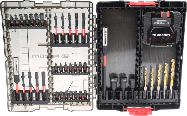 Produktbild Facom Sechskant, Phillips, Pozidriv, Torx Bitsatz schlagfest, 50teilig, Länge 25 mm, 63 mm (25mm)