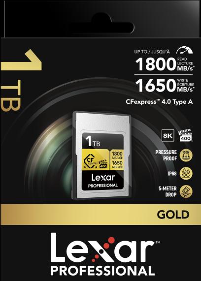Actual product image Lexar 1800MB/s CFexpress 4.0 A 1TB Gold (1000 GB, CFexpress type A)