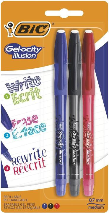 Actual product image Bic Gel-ocity illusion gel roller (Black, Red, Blue)