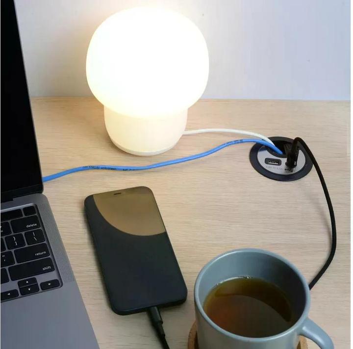Produktbild Max Hauri Office Line Kabeldurchführung mit USB/A und USB/C Charger