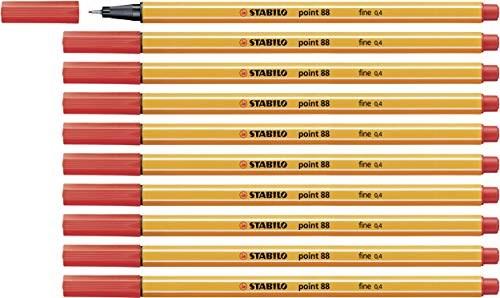 Actual product image STABILO point 88 Fineliner (Red, 10 x)