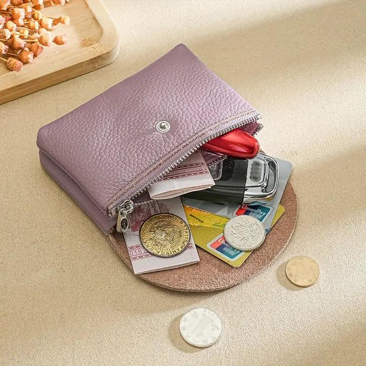 Actual product image Only-Bags.Store Mini vintage vegan wallet, genuine leather card holder, portable card holder and wallet for