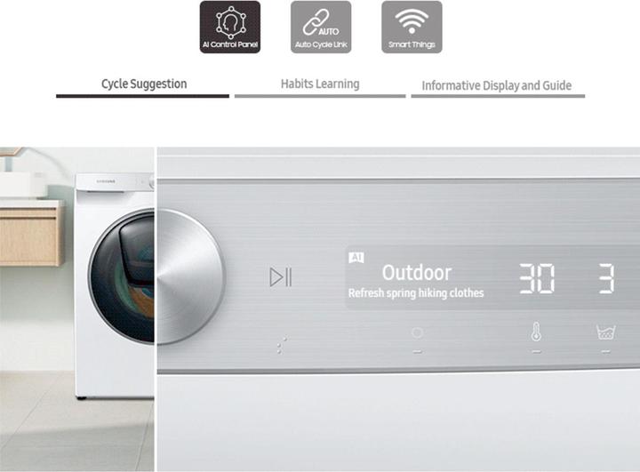 Actual product image Samsung WW80T534AAE/S5 WW5300 (8 kg, Left)