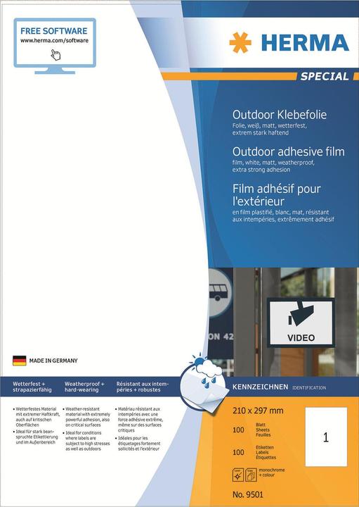 Produktbild HERMA Wetterfeste Etiketten A4