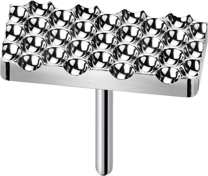Produktbild Star Piercing Threadless gepunkteter Diamantschliff Rechteck silber (Titan G23, ohne Messing)