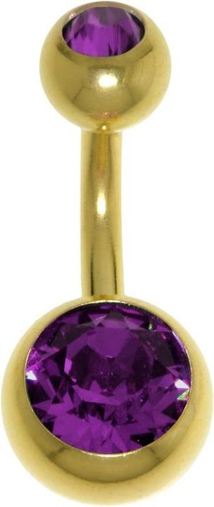 Produktbild Bijouteria Bauchpiercing (Premium Kristall, PVD Beschichtung (goldfarben), Chirurgenstahl 316L)