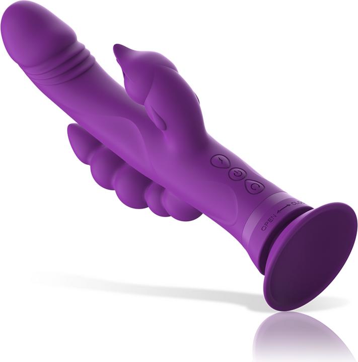 Actual product image Intense Casanova Vibrator Rabbit Silicone Triple Engine Purple