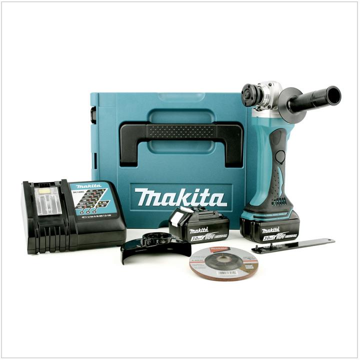 Produktbild Makita BGA 452 RFJ 18V Li-ion 115 mm Akku Winkelschleifer mit 2x BL1830 B Akku, DC 18 (115 mm)