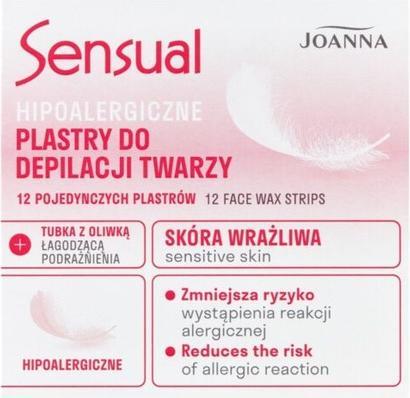 Actual product image Joanna Sensual Hypoallergenic Facial Hair Removal Patches 12 Pcs. (Body lotion)