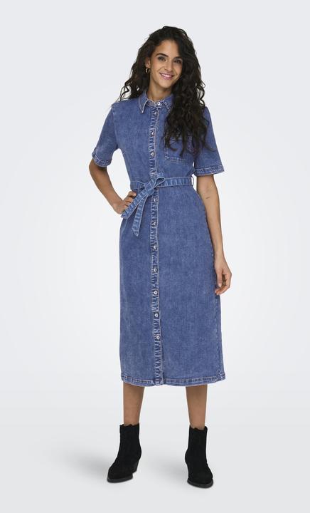 Actual product image Only Loose fit round neck short dress denim dress (XS)
