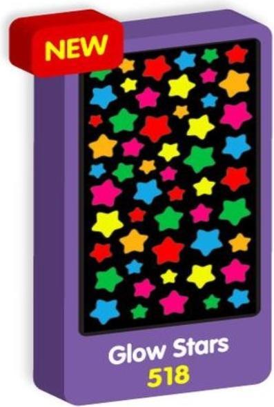 Produktbild Purple Peach Sternemuster Blatt mit Stickern 12erPack Folie Leuchtet im Dunkeln