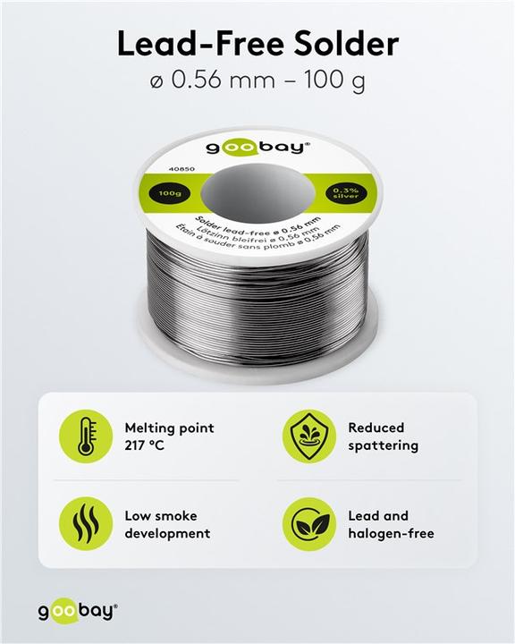 Produktbild Goobay Profi Lötzinn bleifrei, ø 0,56 mm, 100 g (Lötzinn)
