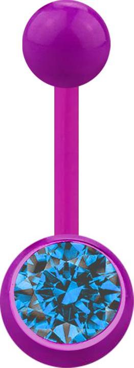 Immagine prodotto Star Piercing Banana viola con sfera e cristallo azzurro (Acrilico, senza ottone)