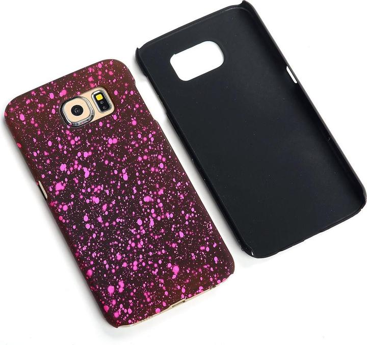 Produktbild König Design Handy Hülle Schutz Case Bumper Schale für Samsung Galaxy S6 3D Sterne Pink Neu (Samsung Galaxy S6)