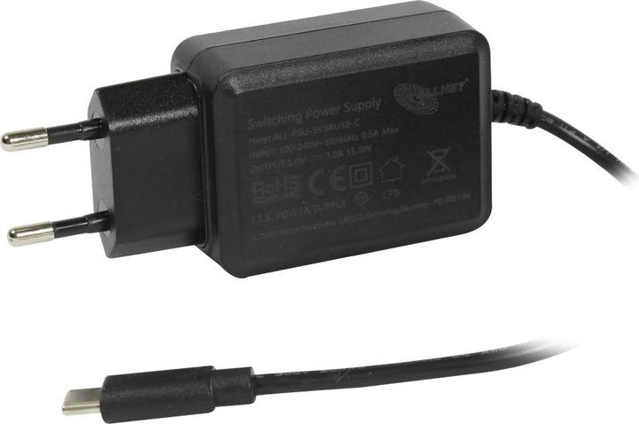 Produktbild Allnet Ersatznetzteil - 5V/3A auf USB-C 2m Kabel