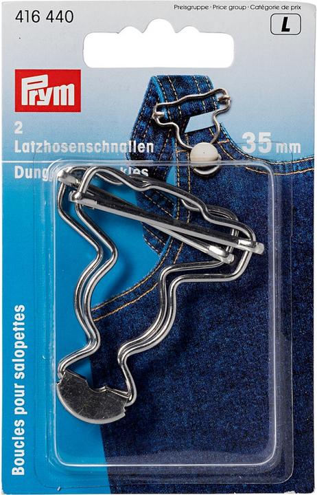 Prym Boucles de salopette, argent 35 mm, carte 2 pcs.