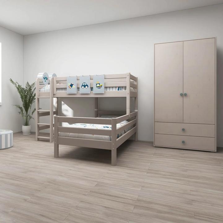Actual product image Flexa Medium height combi bed Classic with straight ladder (90 x 200 cm)