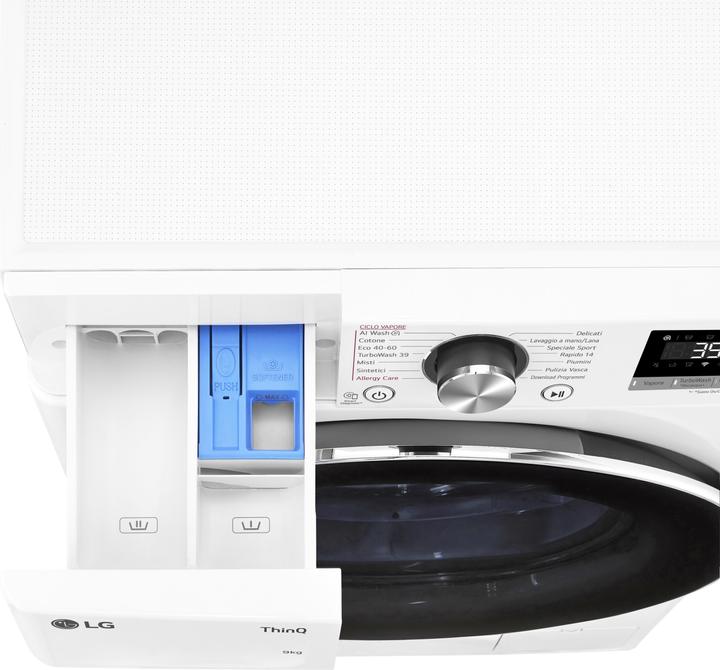 Actual product image LG F2R7S09TSWC Slim 9" front loading washing machine (9 kg, Left)