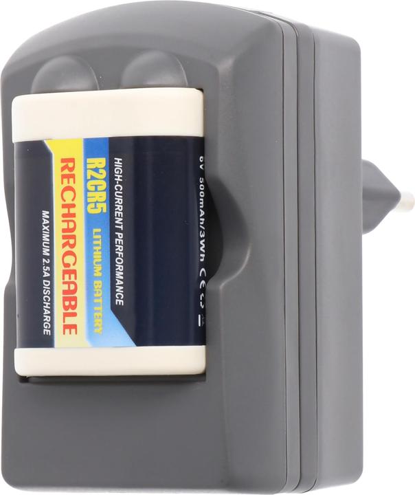 Produktbild AccuCell Schnellladegerät 2CR5 PowerSet inklusive dem Li-ion Akku 2CR5, 2CR5M, 2-CR5 M (1 Stk., 2CR5, 600 mAh, Ladegerät inkl. Akku)