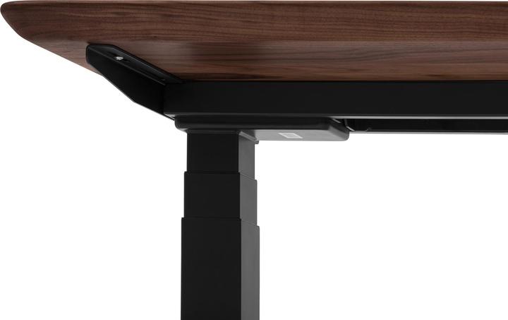 Image du produit Oakywood Bureau debout table en bois réglable en hauteur - bois massif - Noyer / 140x70 / Noir -