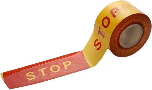 Actual product image No Name BARRIER TAPE STOP (500) (200 mm)