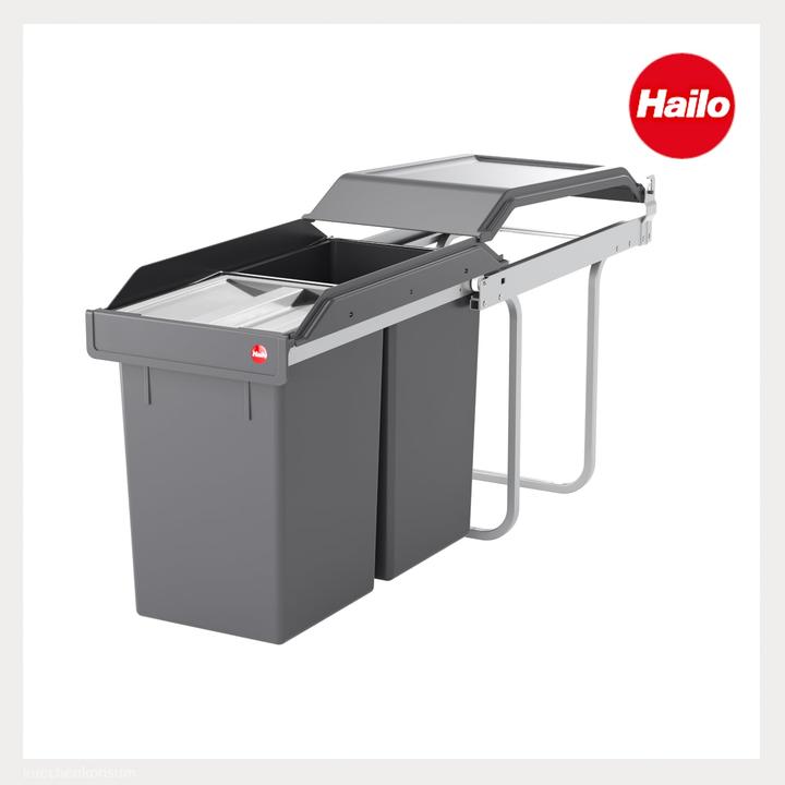 Produktbild Hailo Einbau Mülleimer 2x 15 L mit Biodeckel (30 l)