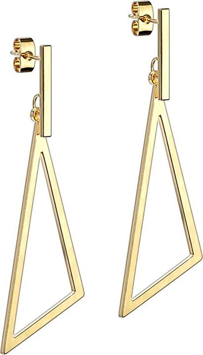Star Piercing Ohrstecker vergoldet Balken Anhänger langes Dreieck (ohne Messing, Chirurgenstahl 316L)
