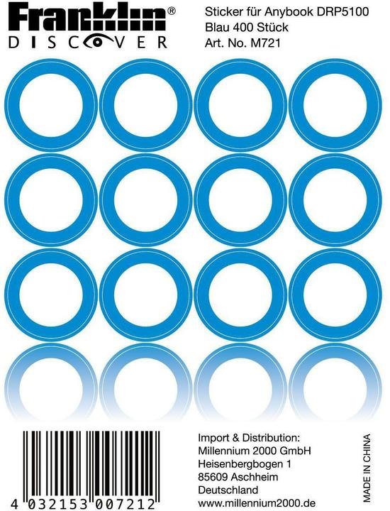 Immagine prodotto Franklin Set di adesivi Anybook Blue M721, 400er Set