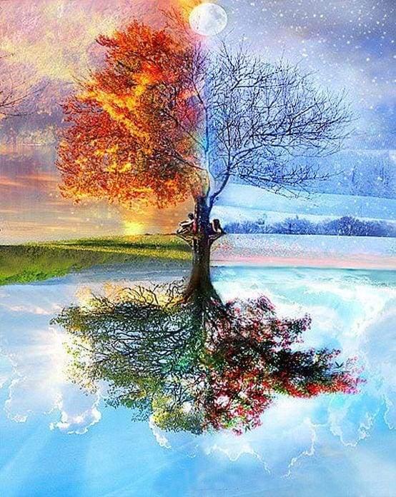 Produktbild Figured'Art Diamond Painting - 4 Jahreszeiten