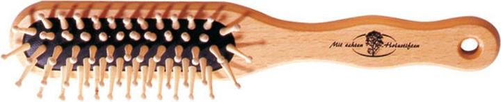 Actual product image Kost Kamm Wooden brush beech rounded wooden knobs, 5-row black rubber 21.5cm