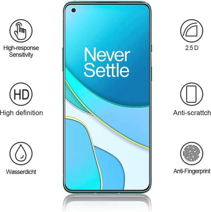 Actual product image Screenguard OnePlus 8T armored glass protective film Case Friendly Design (1 Piece, OnePlus 8T)