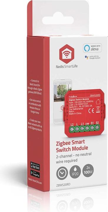 Actual product image Nedis SmartLife Power Switch | Zigbee 3.0 | 2x100 W | Terminal connection | App available for: Androi