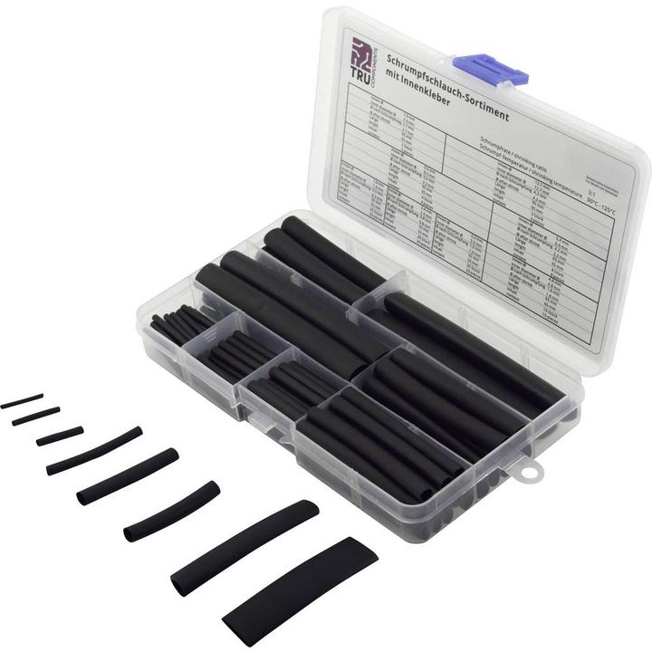 Image du produit Tru Components Assortiment de gaines thermorétractables avec adhésif interne 3:1 (100 pièces) (100 x)