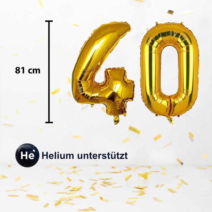 Actual product image Hermex Number balloon number 40 Golden foil balloon (1 x)
