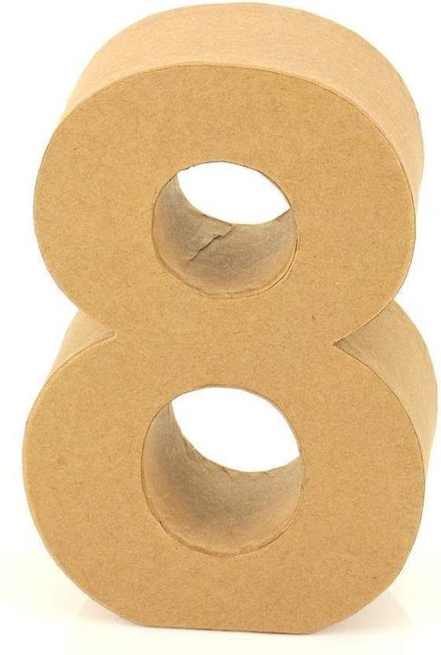 Actual product image trendmarkt24 Cardboard number 8 | papier-mâché decoration number | large cardboard H: approx. 17.5 cm W: approx.