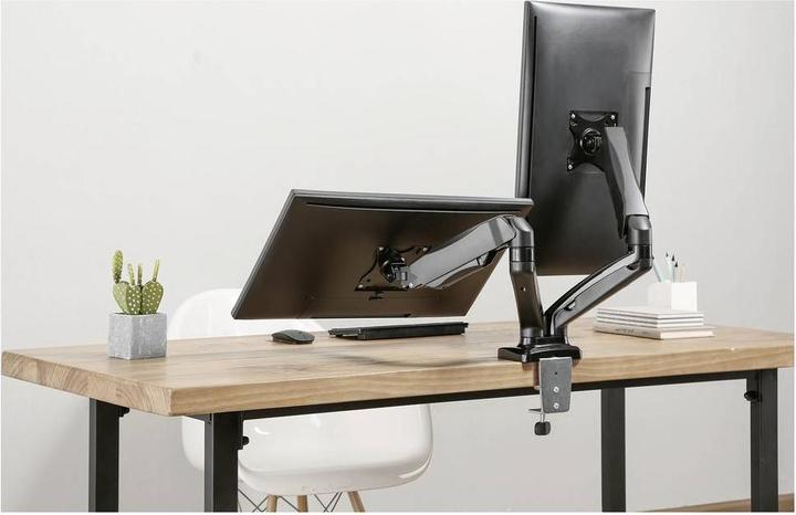 Immagine prodotto Manhattan Supporto per monitor a 2 pieghe per la pressione del gas in alluminio (Tavolo, 32")