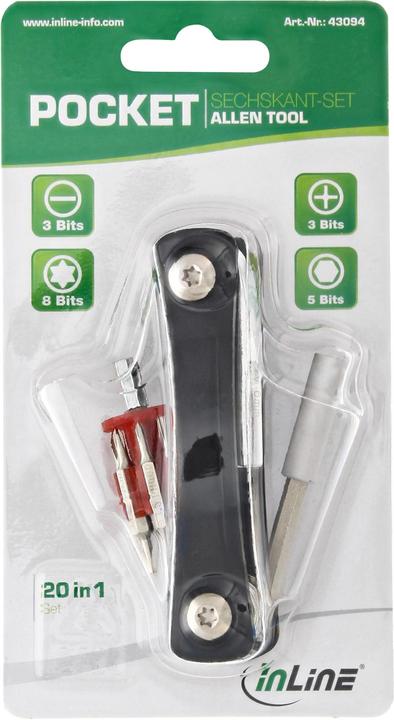 Immagine prodotto InLine set di cacciaviti a brugola tascabili con portabit 20in1