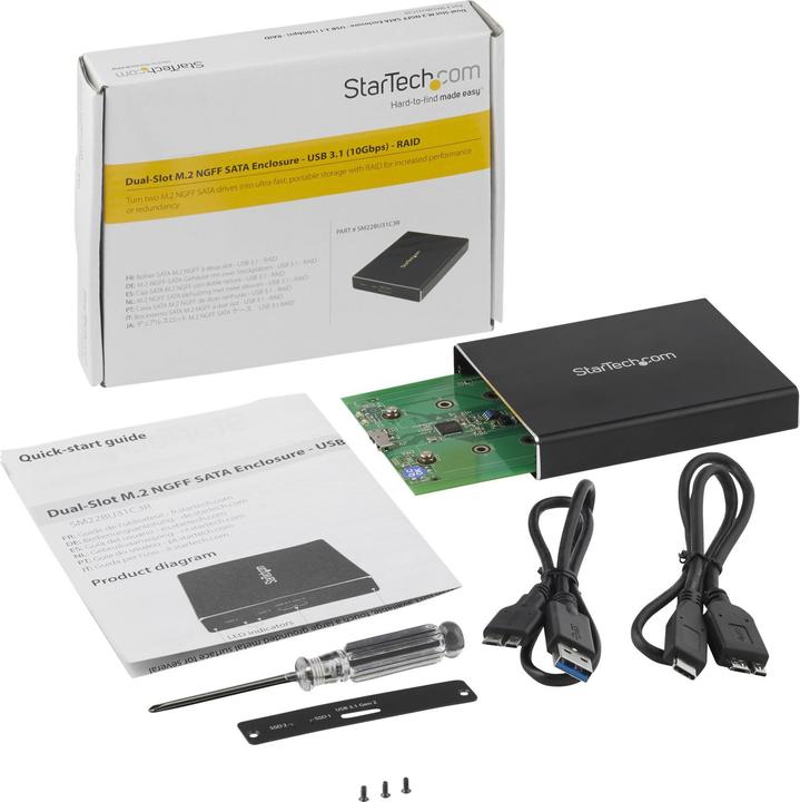 Immagine prodotto StarTech Alloggiamento Per Unità HDD Dual-Slot (M.2 2230, M.2 2260, M.2 2242, M.2)