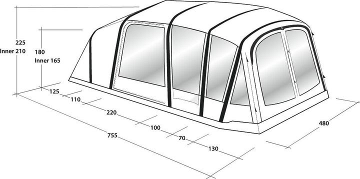 Actual product image Outwell Jacksondale 7PA (Inflatable tent, 7 persons)