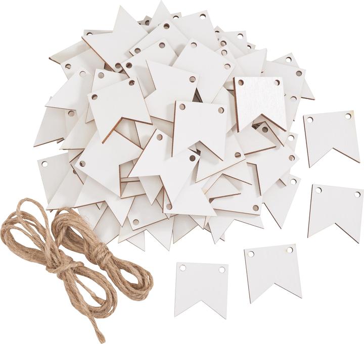 Image du produit VBS Fanions en bois, 84 pièces, contreplaqué