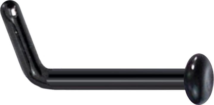 Star Piercing Nasenstecker gewinkelt schwarz mit Teller (ohne Messing, Glas)