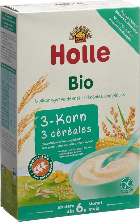 Produktbild Holle Bio-Babybrei 3-Korn (250 g)
