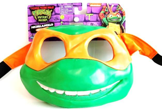 Actual product image Rubies Teenage Mutant Ninja Turtles 83563 Mutant Mayhem Michelangelo Role Play Mask. Ideal Present for Boys