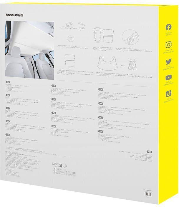 Actual product image Baseus Sunshade for Tesla Model Y T-Space Series - single layer (white)